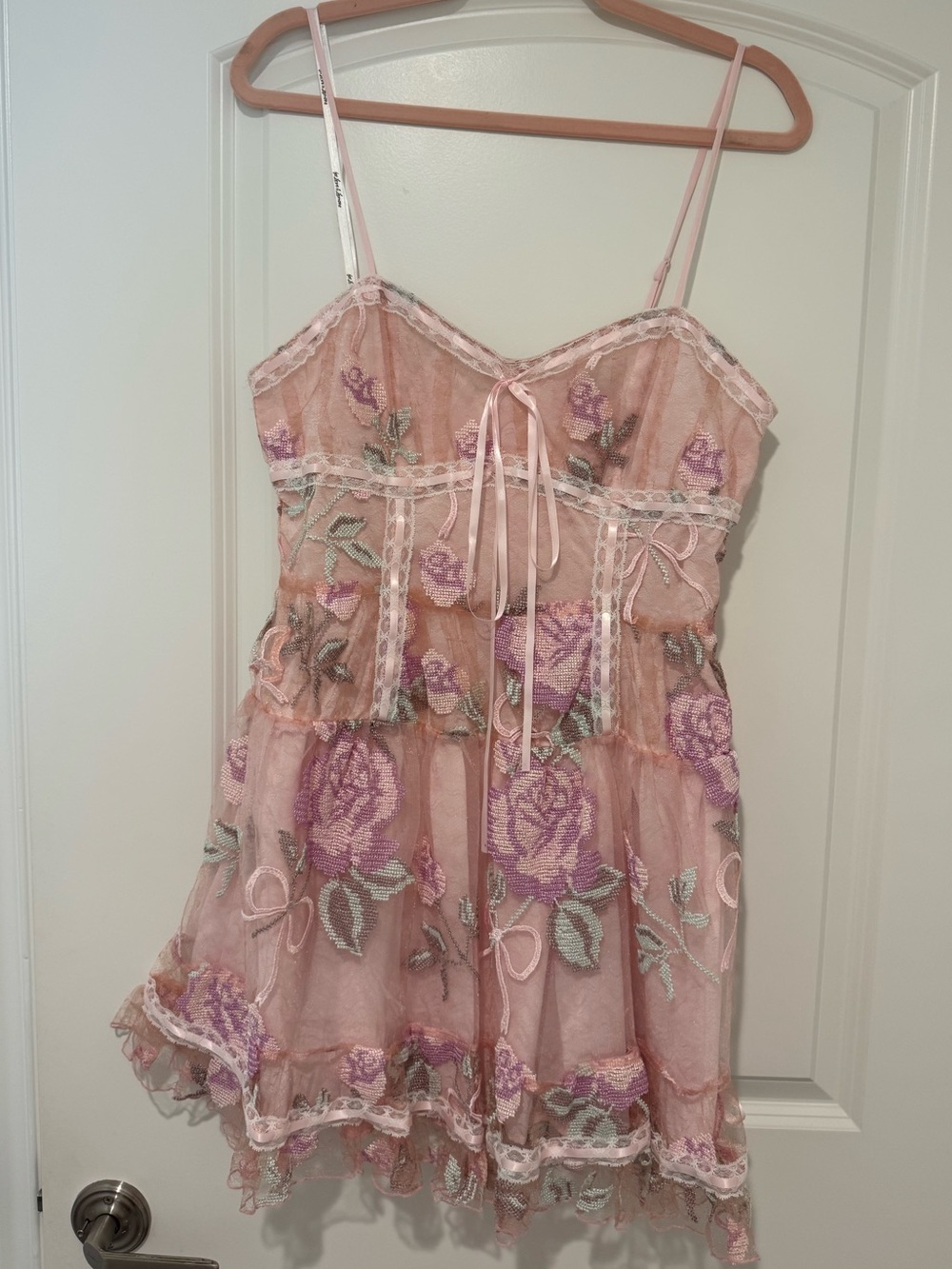 For Love and Lemons Emmeline Embroidery Ruffled Mini Dress - Picture 4 of 16